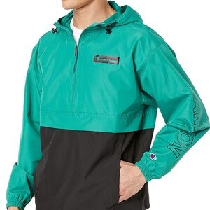 Men's Champion Color Blocked Packable Windbreaker Jacket Size Large